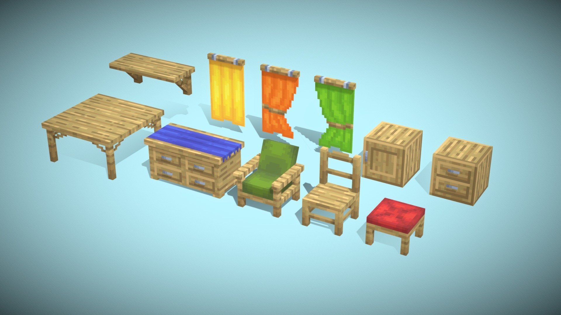 Default Vanilla Furniture Set - MCModels - 3D model by LZBlocks ...