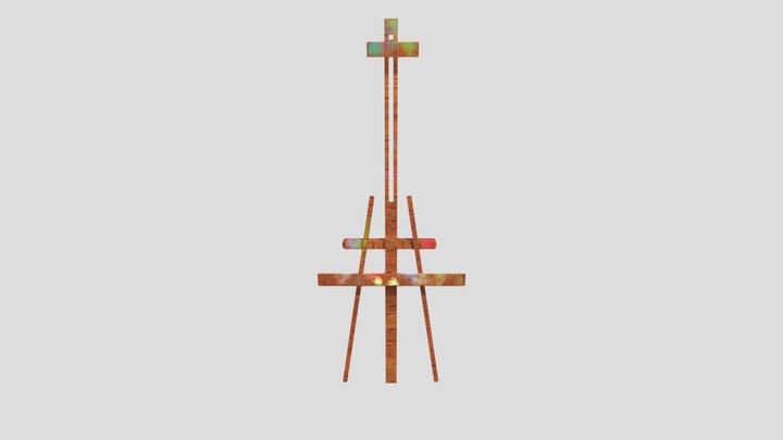 Wooden Artist Easel - 3D Model by iQuon