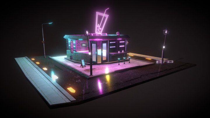 Bubble Tea Shop 3D Model