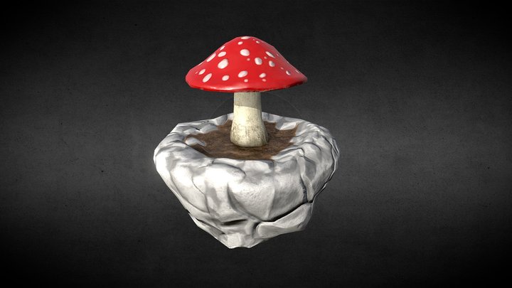 Floating Mushroom 3D Model