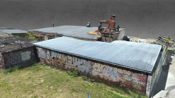 Old Abandoned Soviet Factory 3D Model
