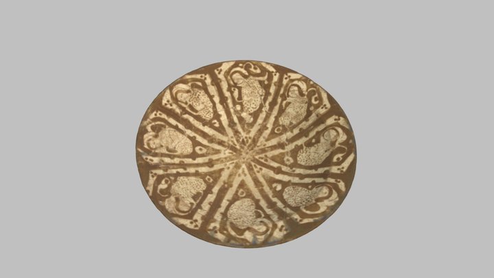 12th Century Persian Luster Painted Dish 3D Model