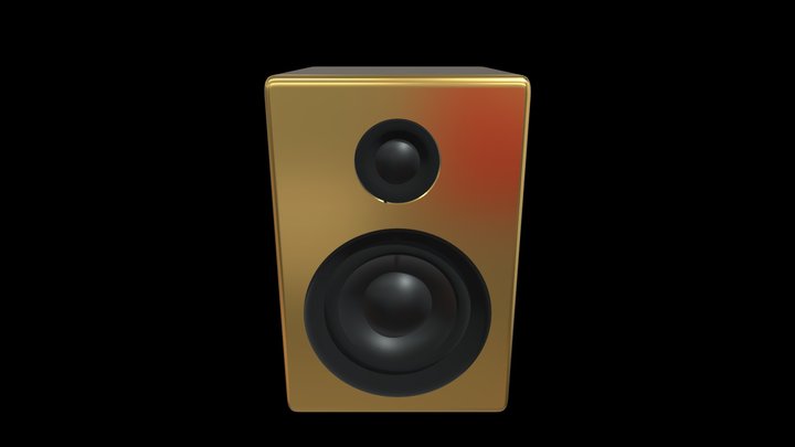 Speaker / Audio Monitor GOLD 3D Model