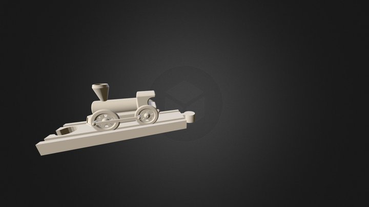Model Train on Track Assembly 3D Model