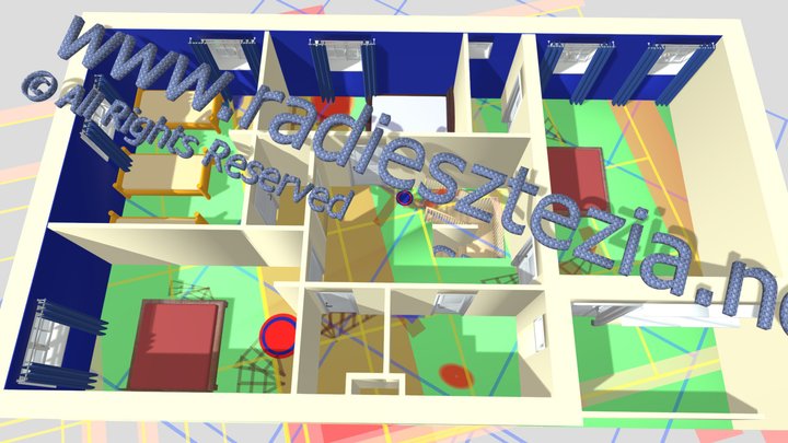 Vízerek, földsugárzások két emeletes házban 3D Model