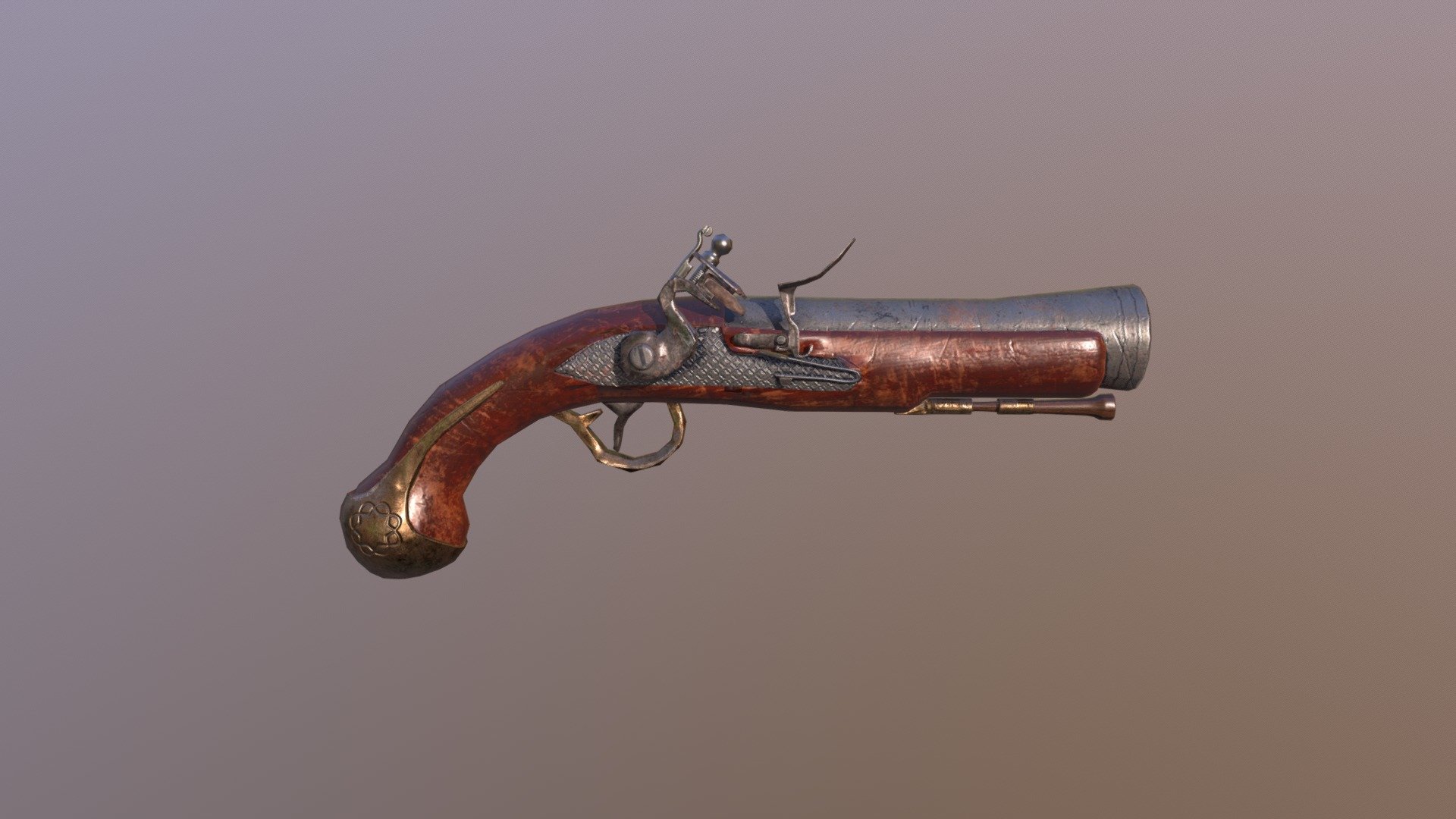 Flintlock-pistol Low Poly - 3D model by 3D Skill Up (@3dskillup ...