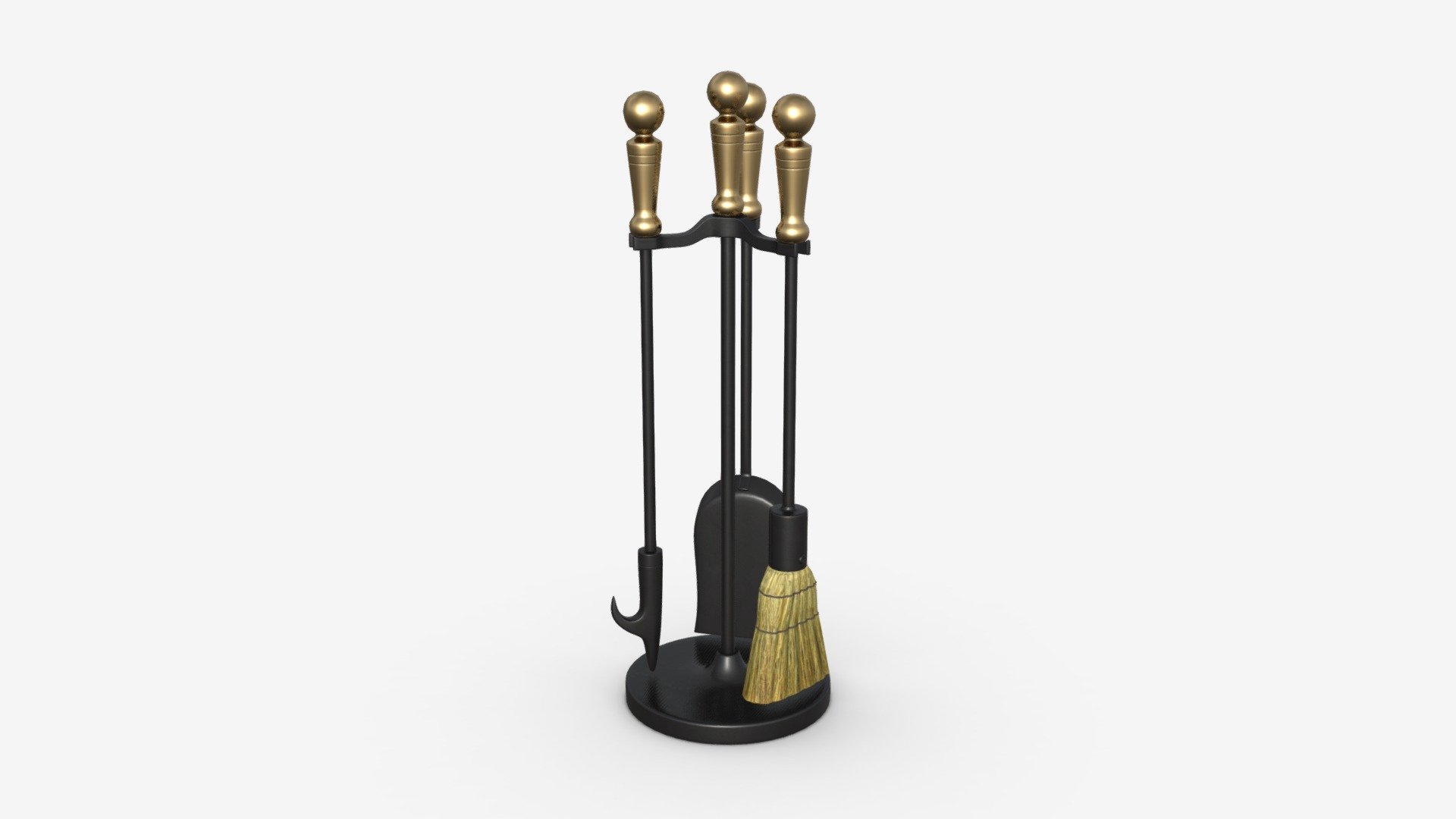Mini Fireplace Tools 4Set Buy Royalty Free 3D model by HQ3DMOD