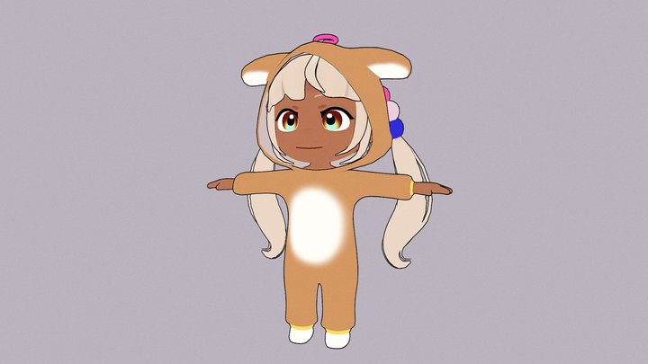 [Hololive EN] Animal Pajamas Sana 3D Model