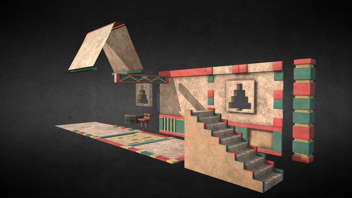 Modular Interior Asset Pack Mayan 3D Model
