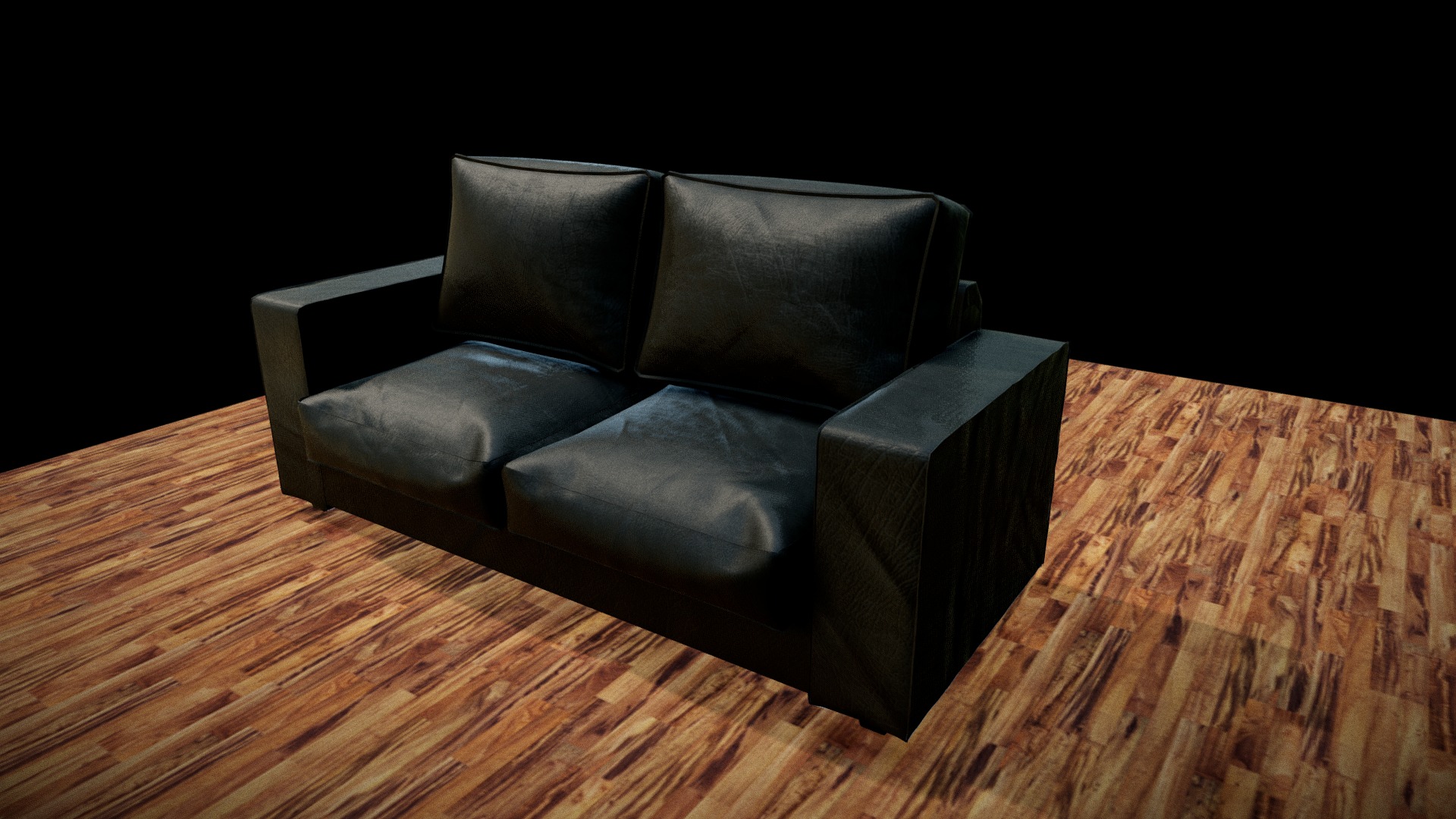 3D model Canapé - This is a 3D model of the Canapé. The 3D model is about a couch on a wood floor.