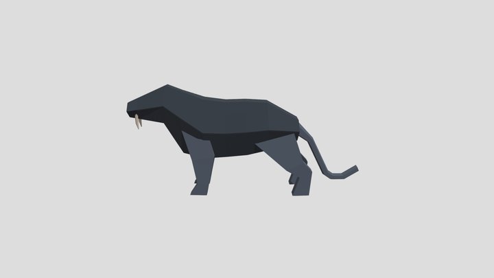 low poly sabertooth 3D Model