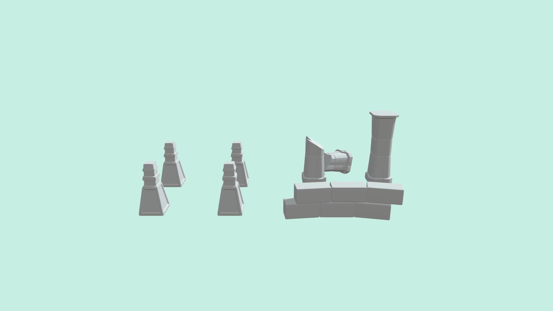 Untextured Props For Scenery