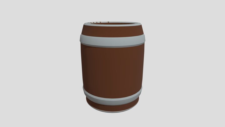 Low poly Barrels 3D Model