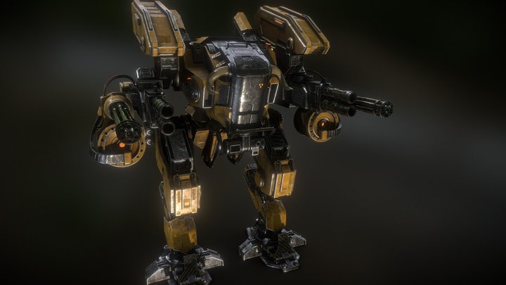 Yellow Heavy Robot 8K [Downloadable] 3D Model