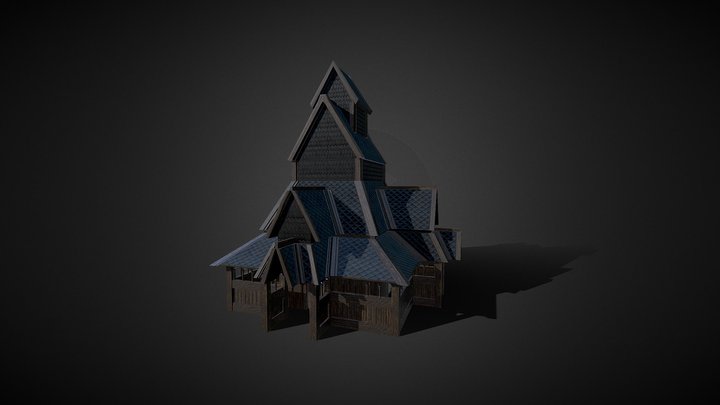 Scandinavian Stave Church 3D Model