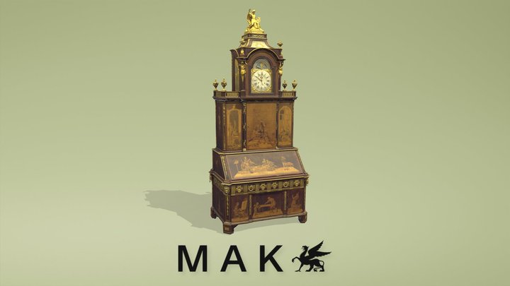 David Roentgen's cabinet / bureau bookcase 3D Model