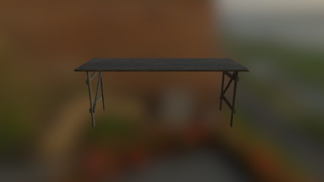 Old, worn table 3D Model
