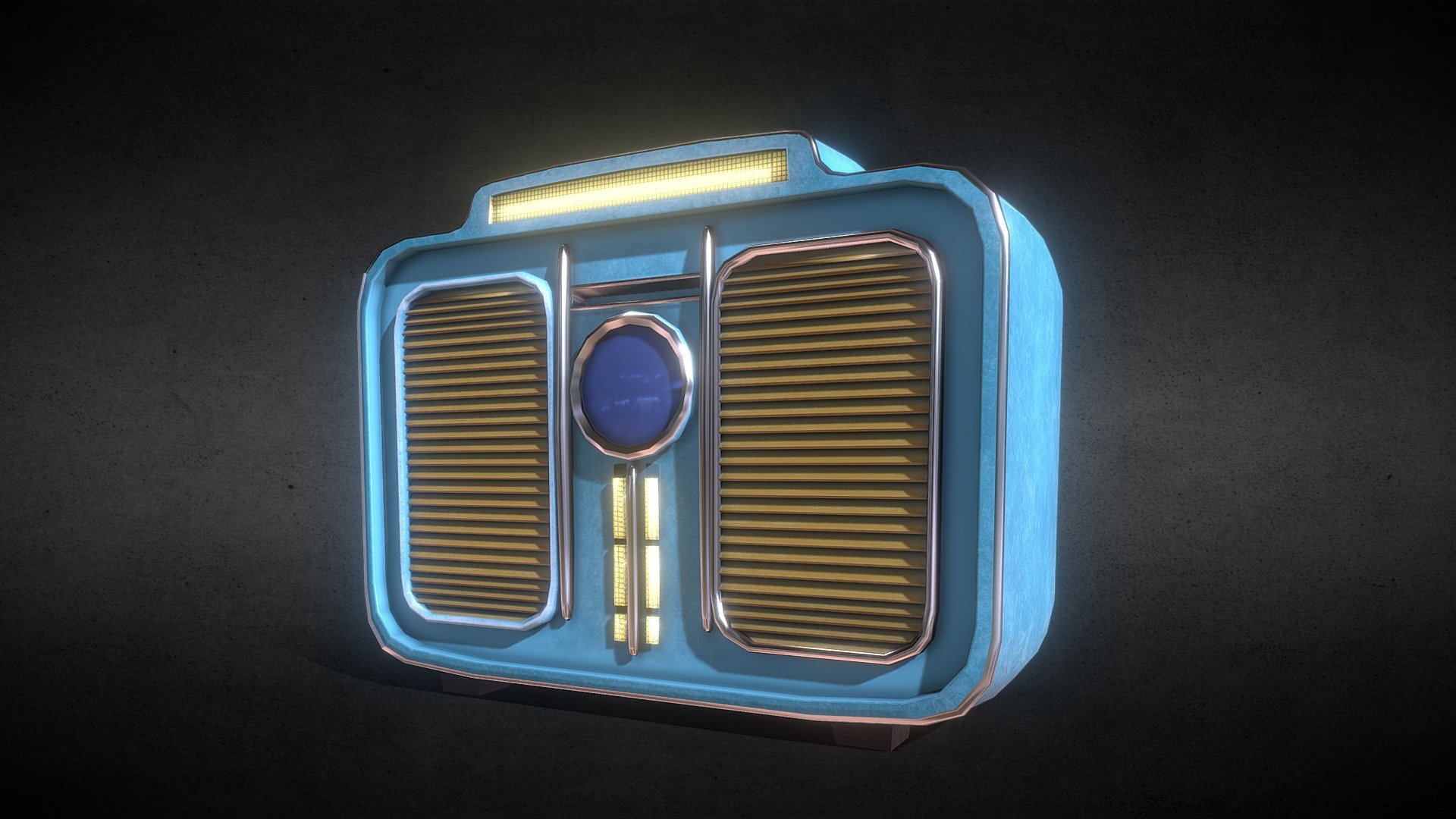 Retro Futuristic Radio Music Player Game Model Buy Royalty Free 3D
