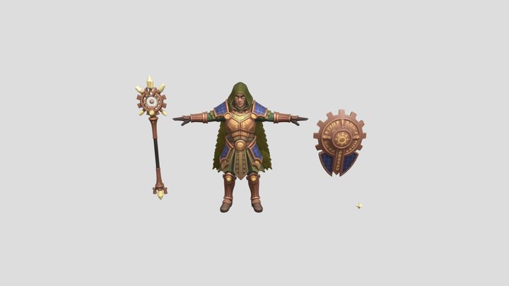 Solarpunk Warrior 3D Model