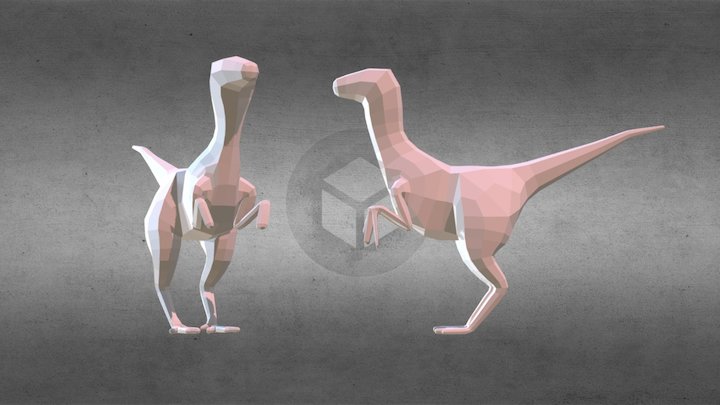 Velociraptor Block 3D Model