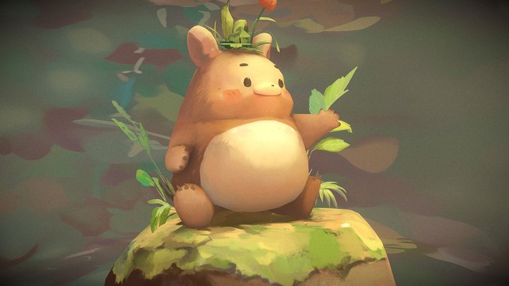 Handpainted Hamster 3D Model