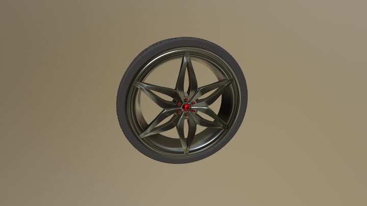 Tire and rim 3D Model
