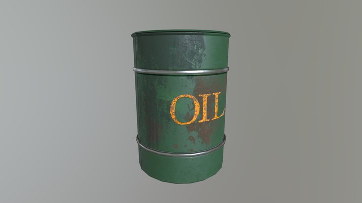 Metal Barrel (Oil) 3D Model