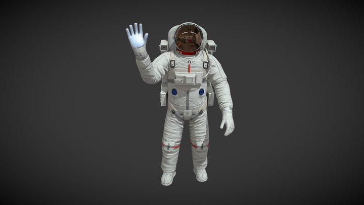 Animated Astronaut Character in Space Suit Loop 3D Model