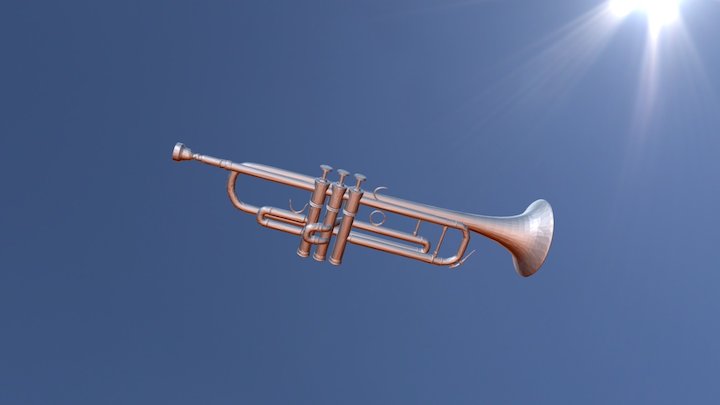 Silver Trumpet 3D Model