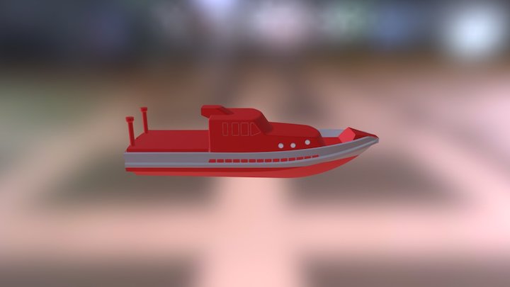 катер цветной 3D Model