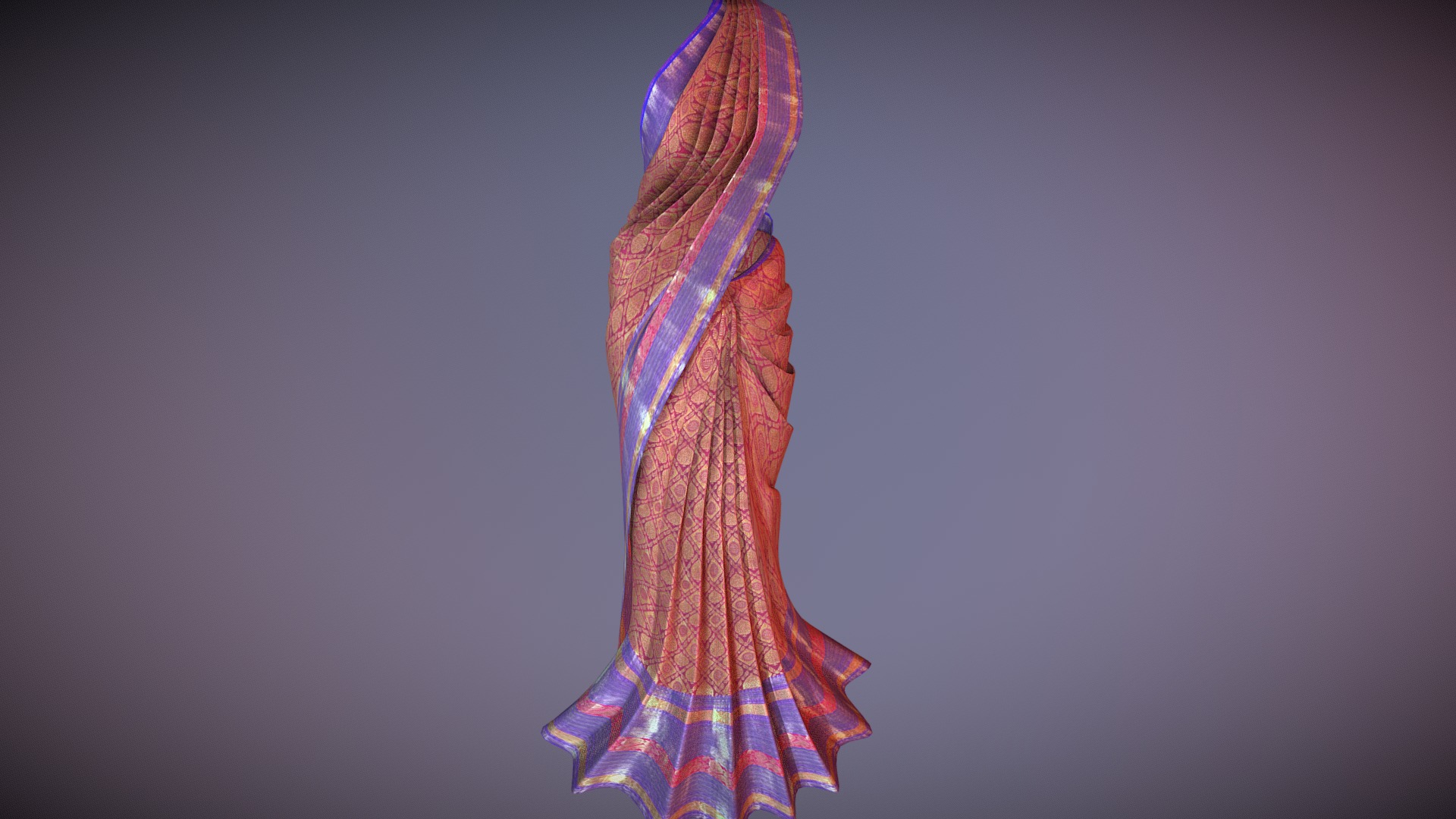 3D model Indian Saree - This is a 3D model of the Indian Saree. The 3D model is about a colorful piece of art.