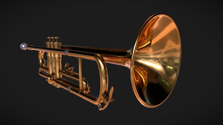 B♭ Trumpet Model 3D Model