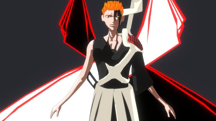 ichigo hollow mask bleach 3d model