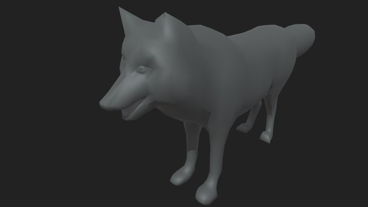 Lowpolly Wolf Basemodel 3D Model