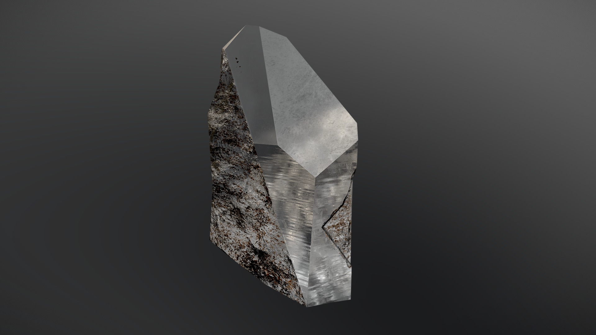 3D model Quartz, small broken fragment - This is a 3D model of the Quartz, small broken fragment. The 3D model is about a piece of wood with a hole in it.