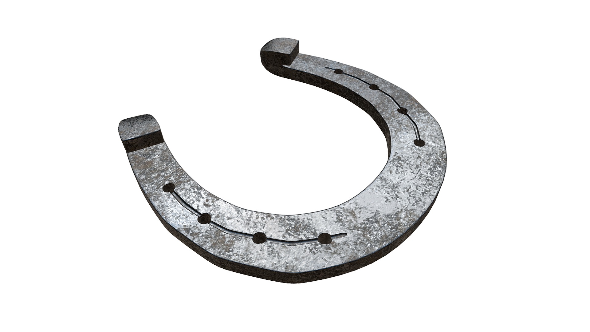 3D model Horseshoe - This is a 3D model of the Horseshoe. The 3D model is about a metal knife with a handle.