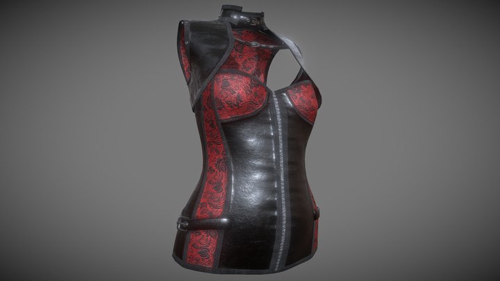 Female Leather Corset - Game Ready 3D Model