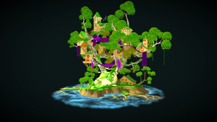 Antler Treehouse Green – Free 3D Model STL