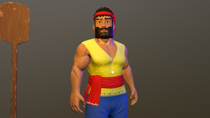 Boat Man 3D Model