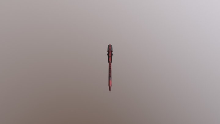 Huntsman Knife Red Danger 3D Model