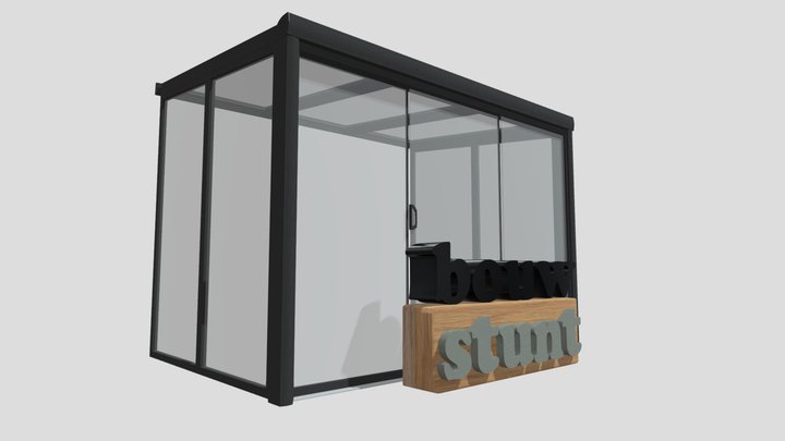Aluminium overkapping met glazen schuifwanden 3D Model