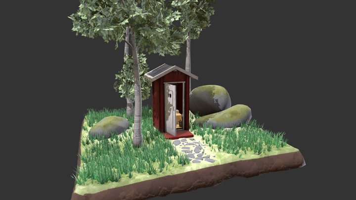 Outhouse Diorama 3D Model