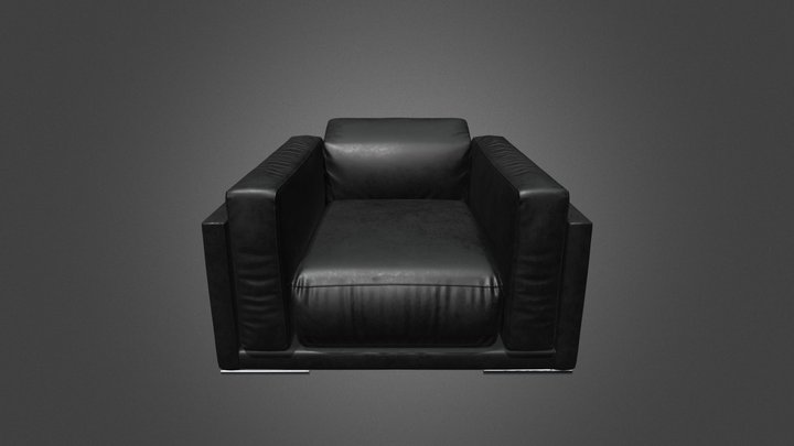 Low Poly PBR Sofa 3D Model