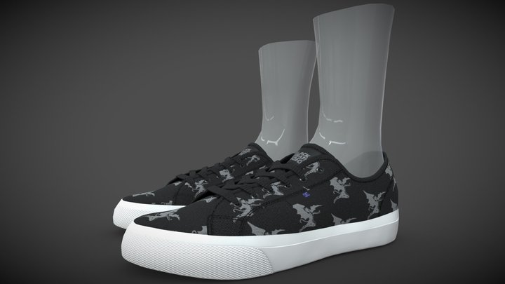 DC x Black Sabbath Manual Canvas Shoes 3D Model