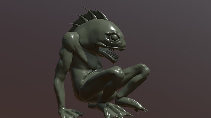 19 Sculpt January: Lovecraftian (Deep One) 3D Model