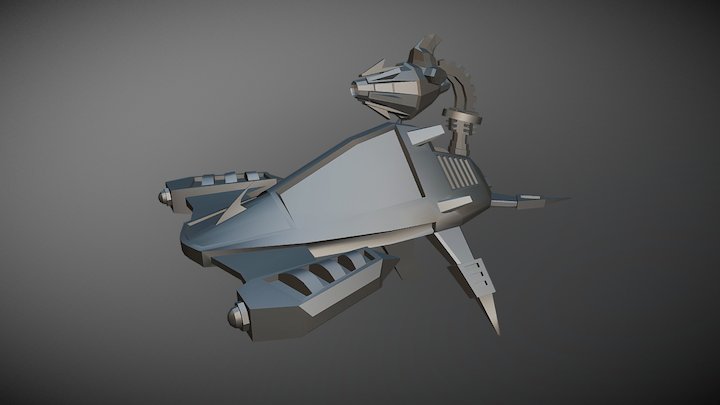 Submarine Fighter Drone (Untextured) 3D Model