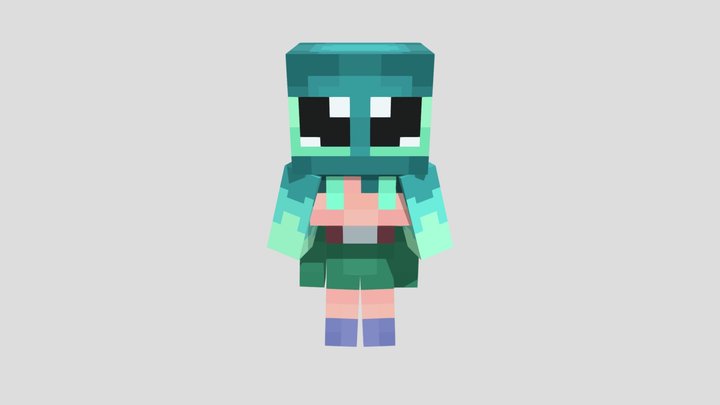 Cute squid girl 3D Model