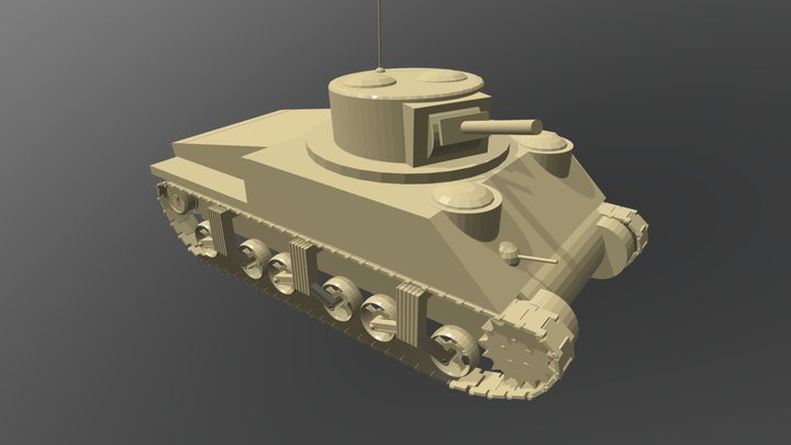 Primitive Tank 3D Model