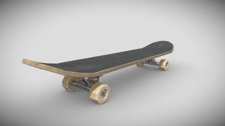 Rigged skateboard for maya 3D Model