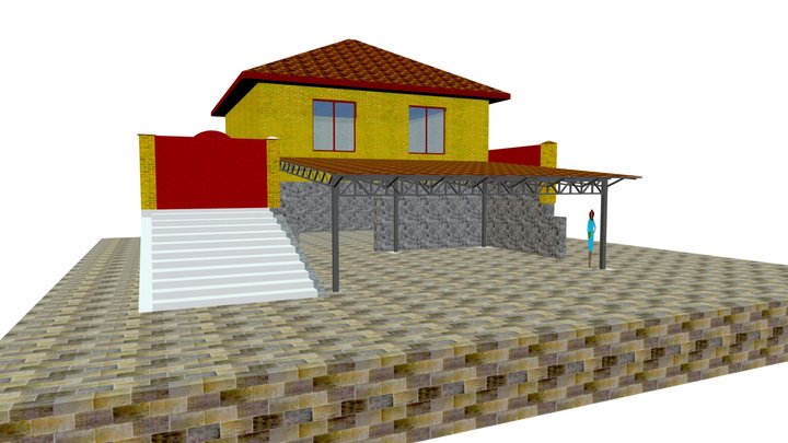 Навес Фурманова Краснослободск 3D Model